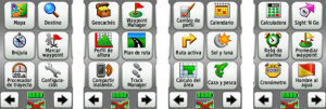 menus garmin