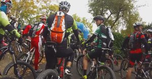 En la salida de la marcha BTT de Zurbano