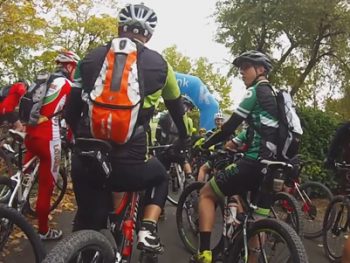 En la salida de la marcha BTT de Zurbano