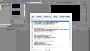 Menú Preferencias del Sony Vegas