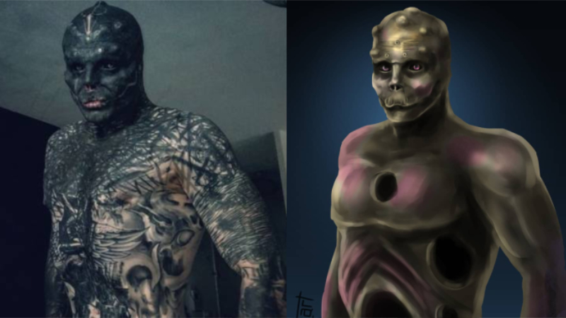 The black Alien project es el caso más extremo de adicción a los tatuajes y a la modificación corporal