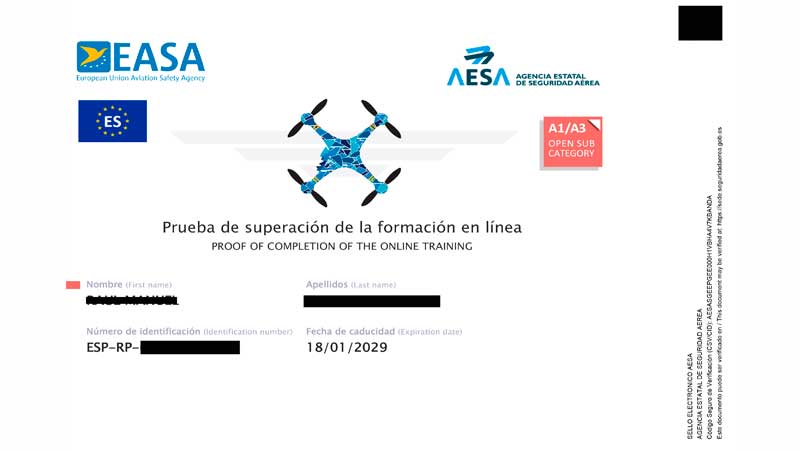 Prueba de superación de la formación en linea